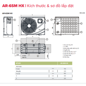 KÍCH THƯỚC AR-8SM-HX